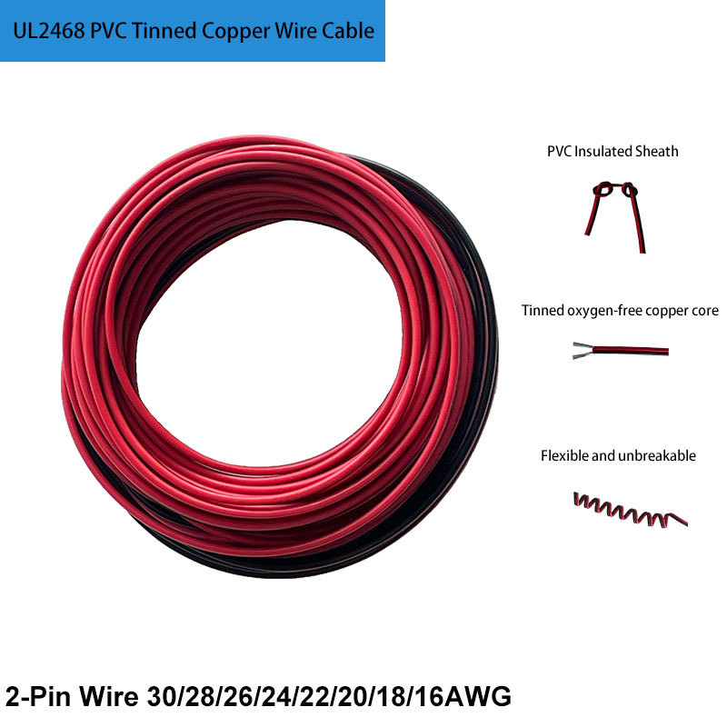 Wire 22 Gauge Copper - UL2468 PVC Fio de 2 pinos