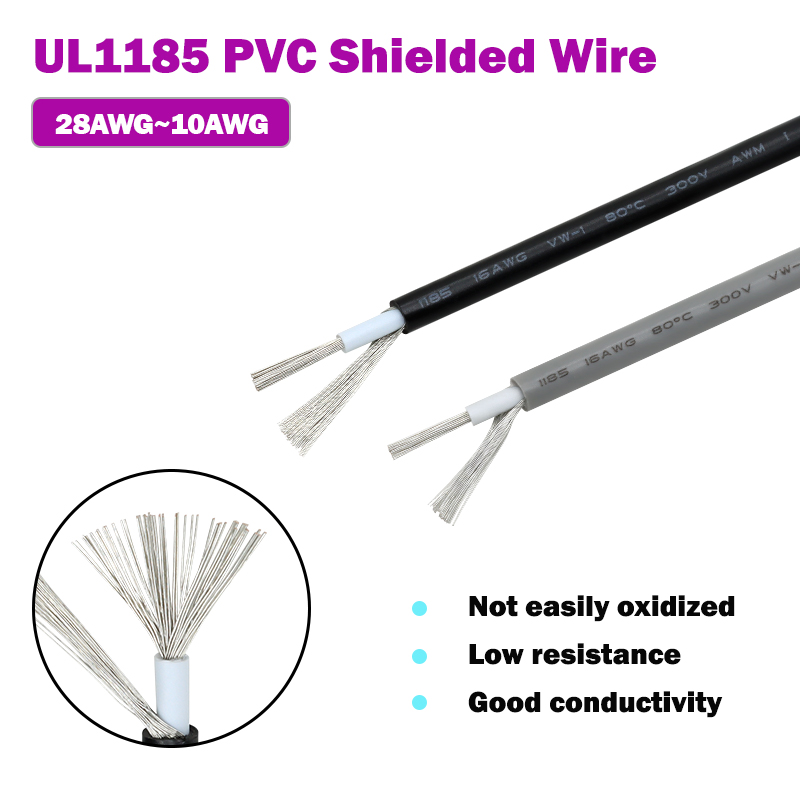 Wire 22 Gauge Copper - Fio blindado de PVC UL1185 de