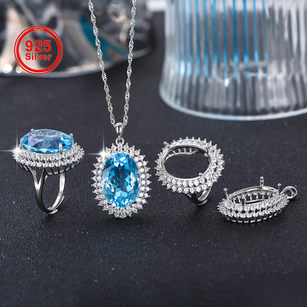 Jewelry Making With Stones - 13x18mm s925 anel de prata esterlina
