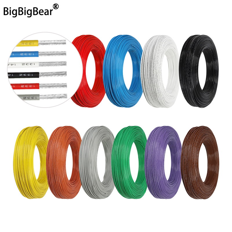 Wire 22 Gauge Copper - 2/5/10m UL1332 PTFE Fio de alta