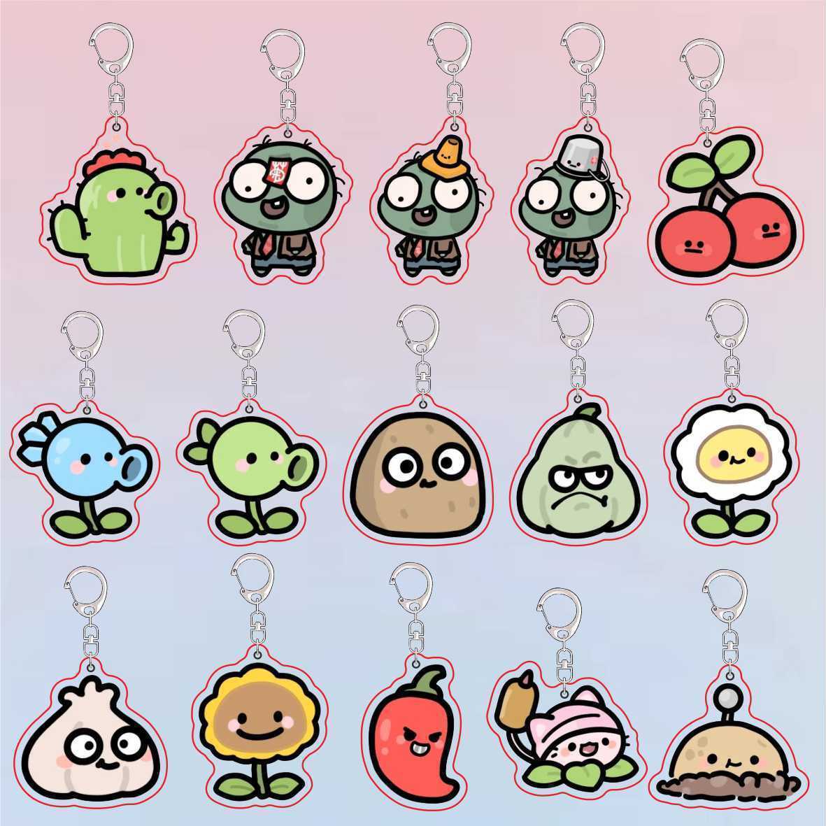 Jewelry Making Findings - Chaveiro Acrílico Fofo Plants Vs Zombies,